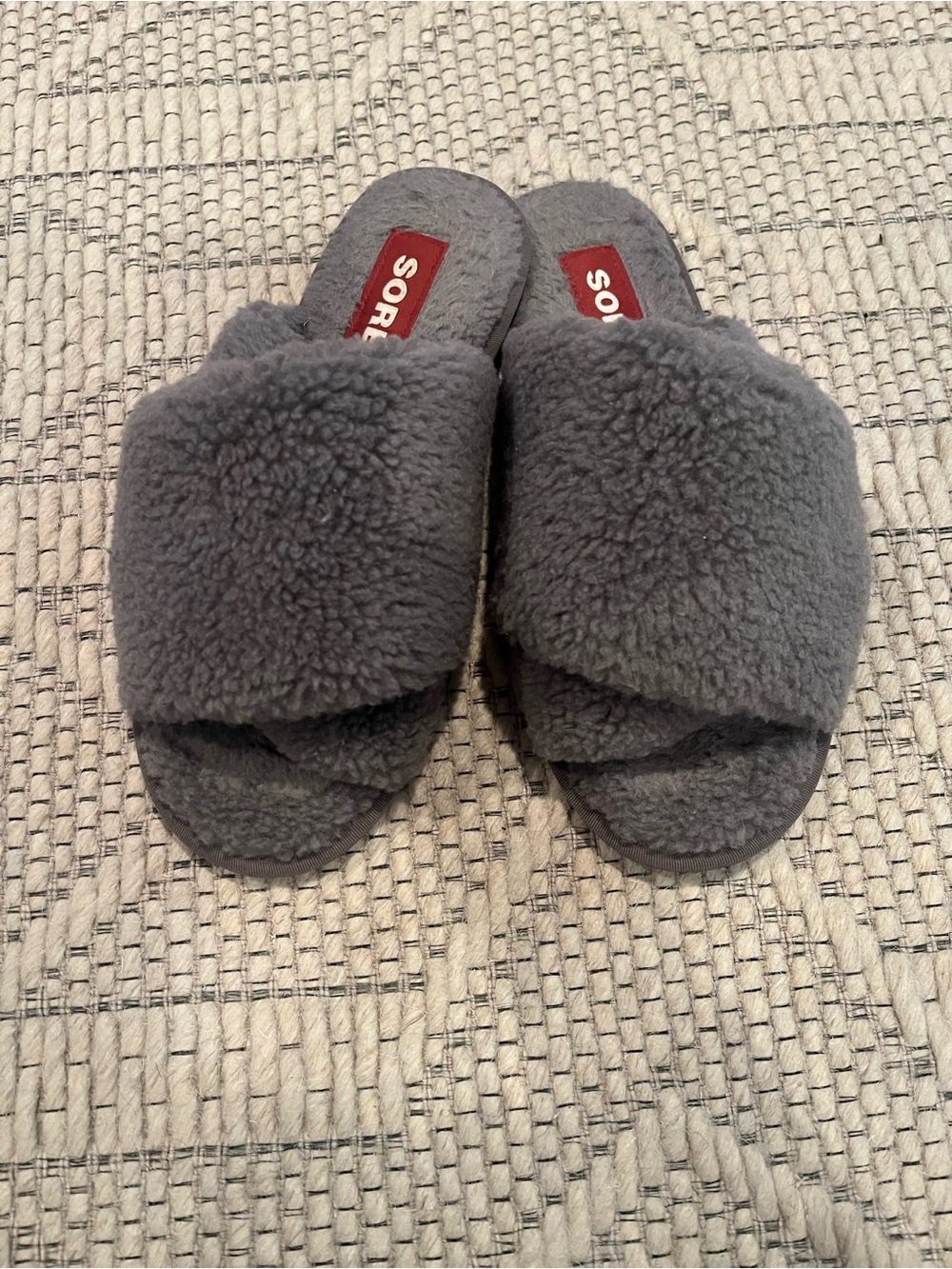 Sorel Women's Gray Plush Slide Slippers